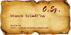 Olenik Szimóna névjegykártya